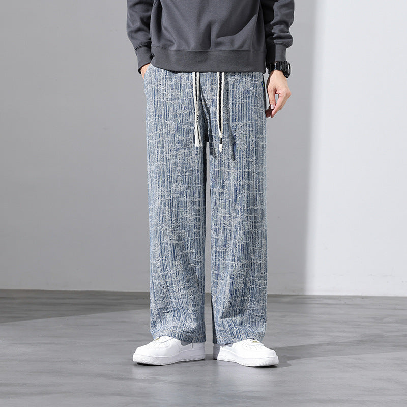 Men's Loose Tapered Korean Style Casual Pants - Adult Trendy Black Pants