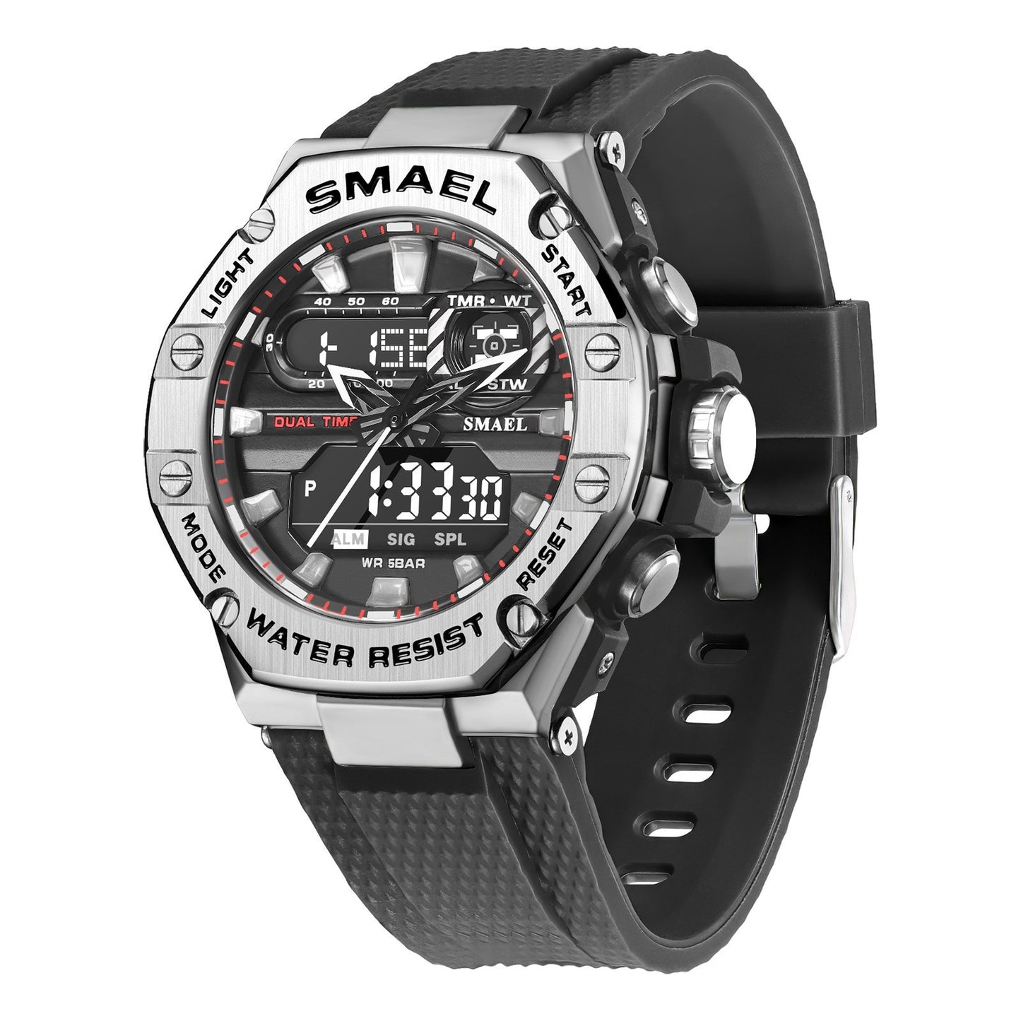 Men's Digital Alloy Electronic Watch - 47mm