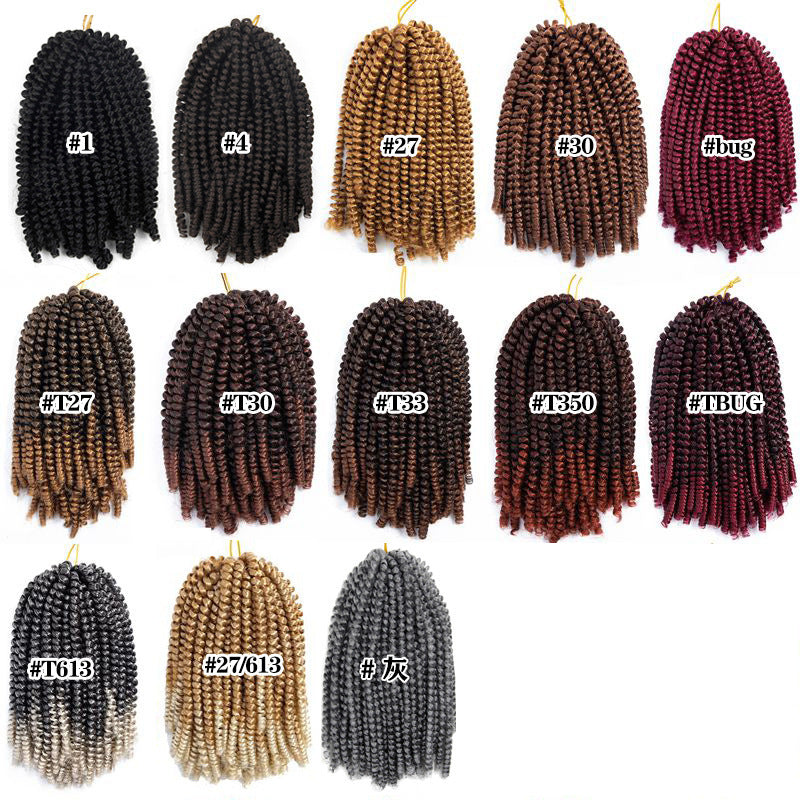 Women's 110g Chemical Fiber Hair Extensions - 8 Inches Black Color