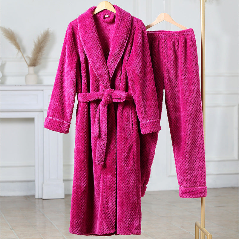 Flannel Comfortable Thermal Pajamas Suit - Women's Cozy Winter Sleepwear Set