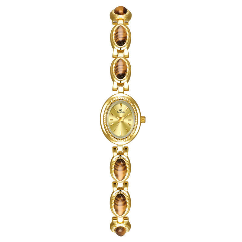 BS Gold Retro Tigereye Chain Watch - Rich Luxury