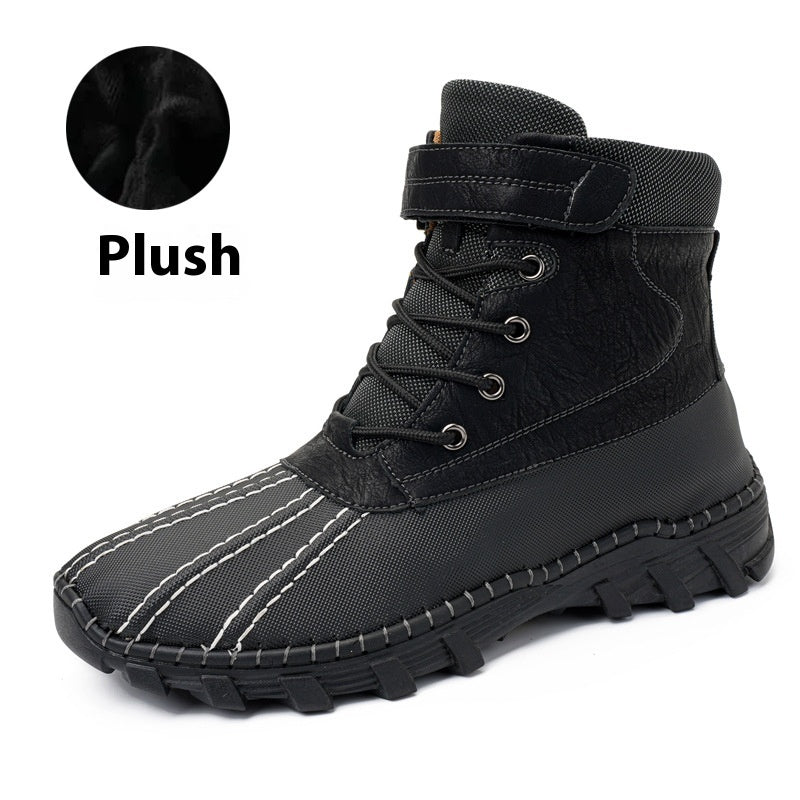 Unisex Winter Snow Boots - Adult Fleece Lace-up Waterproof Work Boots