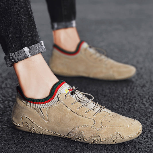 Autumn New Cold Sticky Shoes For Men - Slip-On Bean Shoes Genuine Leather