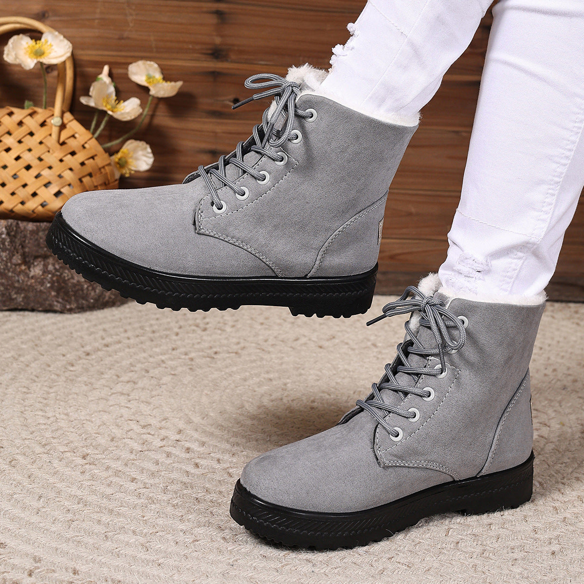 Women's Waterproof Snow Boots - High-Top Cotton-Padded Winter Boots