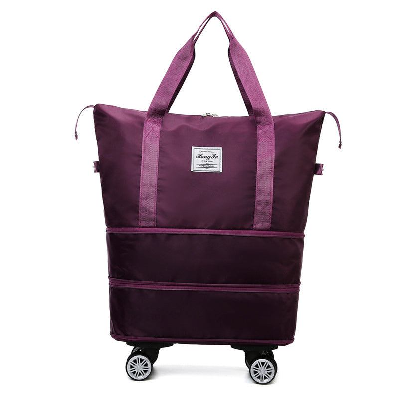Universal Wheel Travel Bag - Double Layer Dry Wet Separation Fitness Yoga Sports Handbag