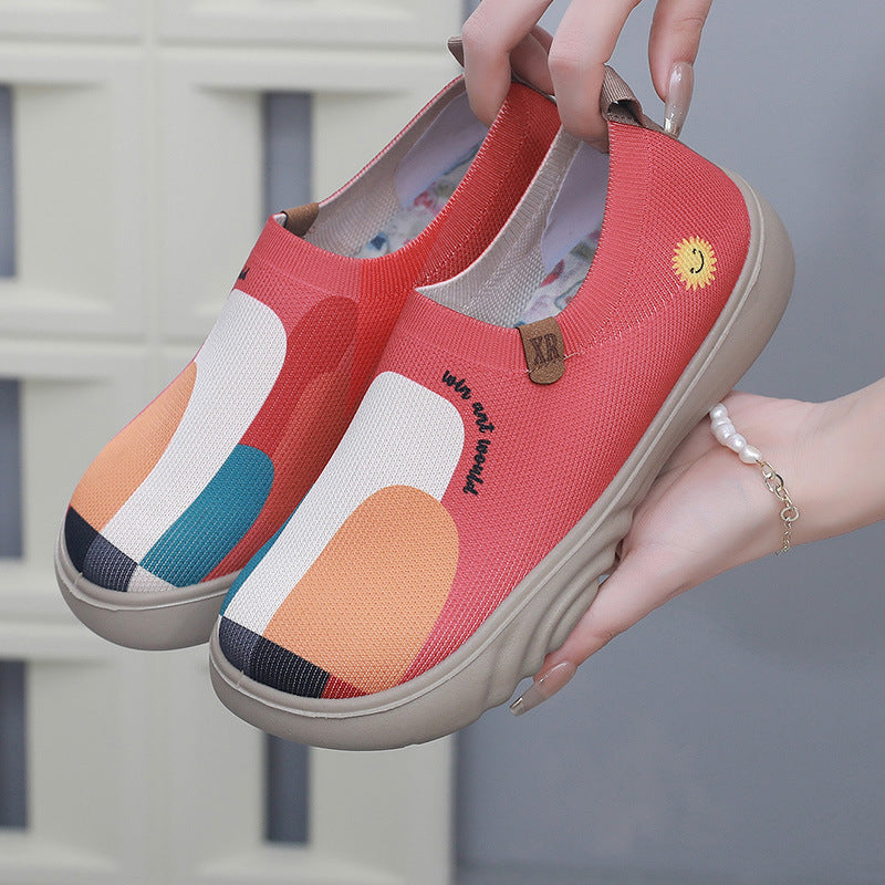 Women's Trendy Painted Casual Shoes - Adult Platform Soft Bottom Shoes