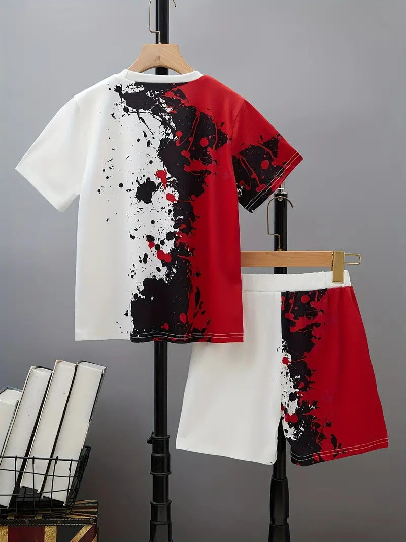 Boys' Casual T-shirt & Shorts Set - Children's Two-Piece Summer Outfit