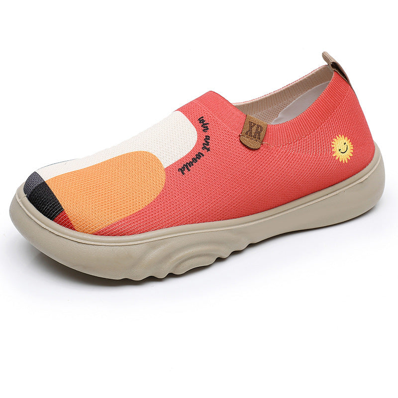 Women's Trendy Painted Casual Shoes - Adult Platform Soft Bottom Shoes