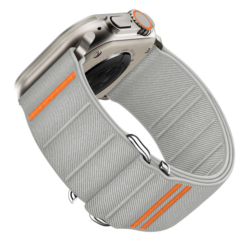 Elastic Nylon Apple Watch Band - Stainless Steel Buckle