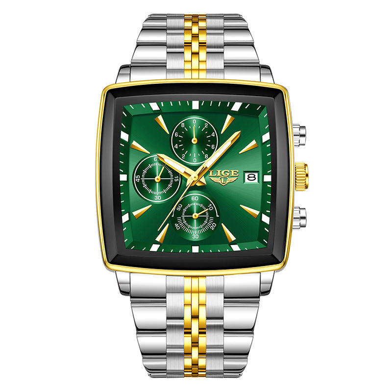 Business Large Dial Square Watch - Men's Personality