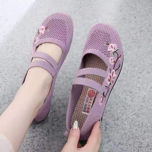 Middle-aged And Elderly Slip-on Soft Bottom Non-slip Flat Shoes