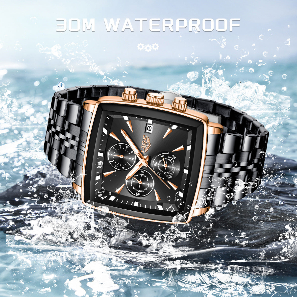 Business Large Dial Square Watch - Men's Personality