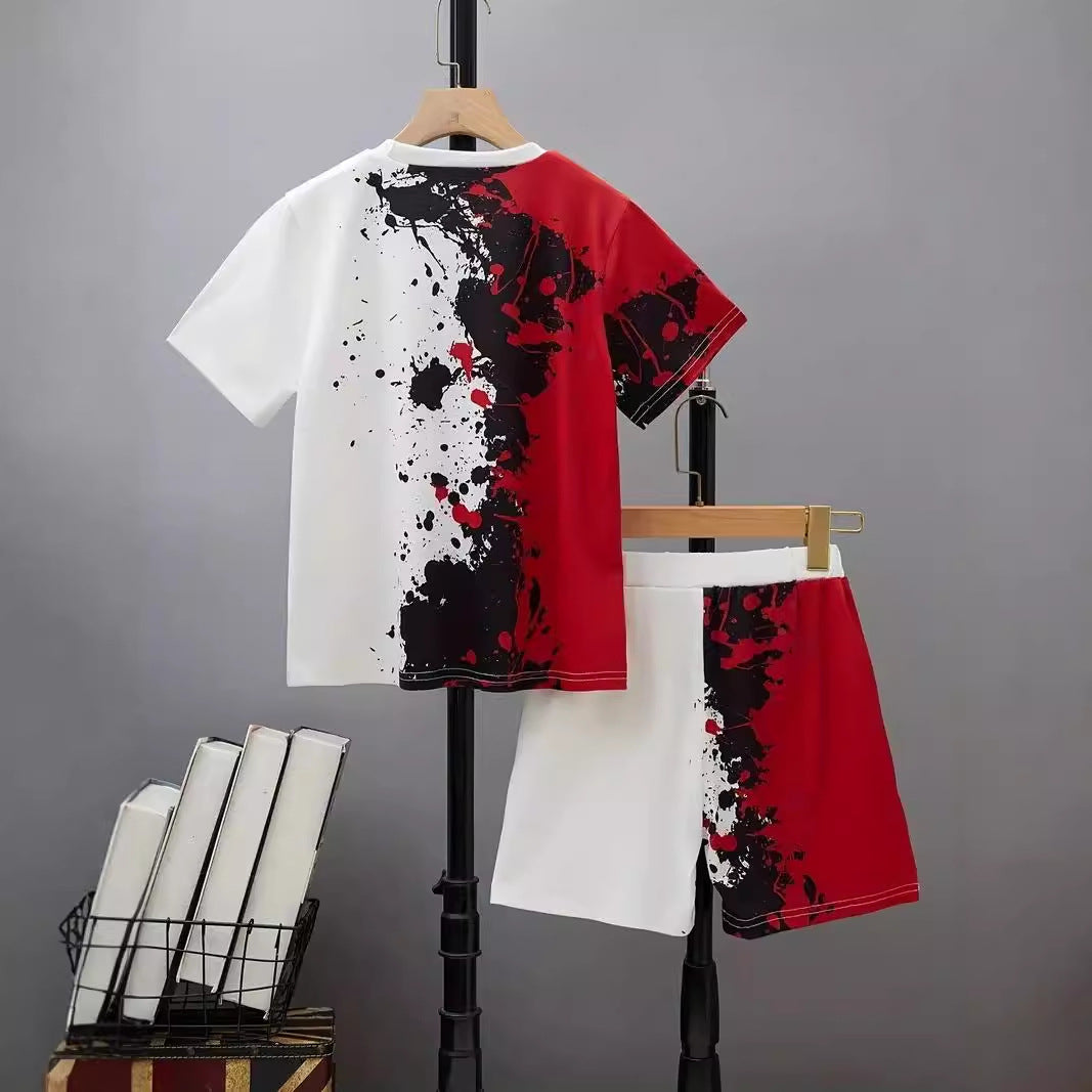 Boys' Casual T-shirt & Shorts Set - Children's Two-Piece Summer Outfit
