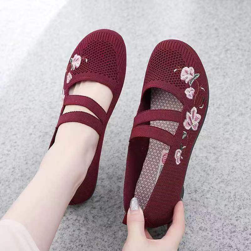 Middle-aged And Elderly Slip-on Soft Bottom Non-slip Flat Shoes
