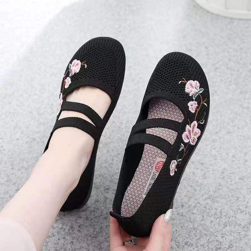 Middle-aged And Elderly Slip-on Soft Bottom Non-slip Flat Shoes