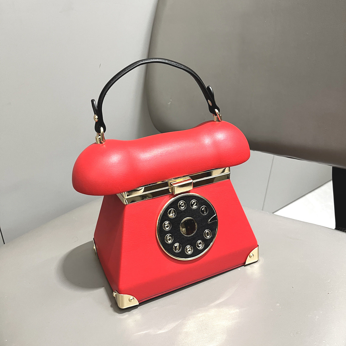 Women's Fashion Landline Phone-shaped Handbag - European American Retro PU Leather Multiple Colors