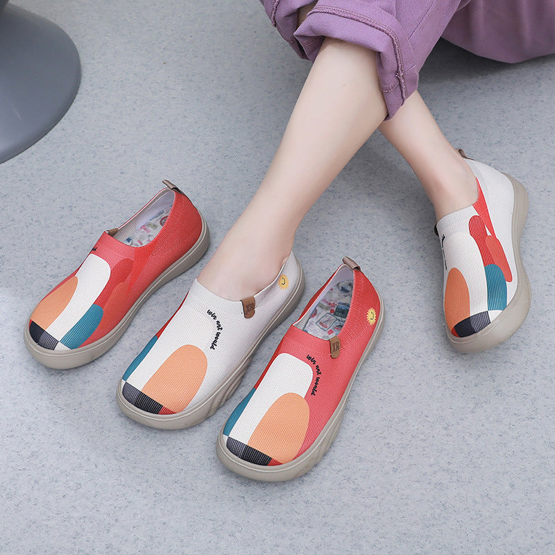 Women's Trendy Painted Casual Shoes - Adult Platform Soft Bottom Shoes