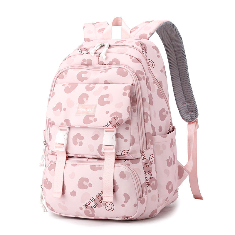 Printed Lightweight Backpack Large Capacity Middle School Student Schoolbag