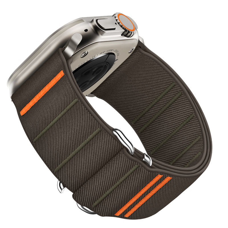 Elastic Nylon Apple Watch Band - Stainless Steel Buckle