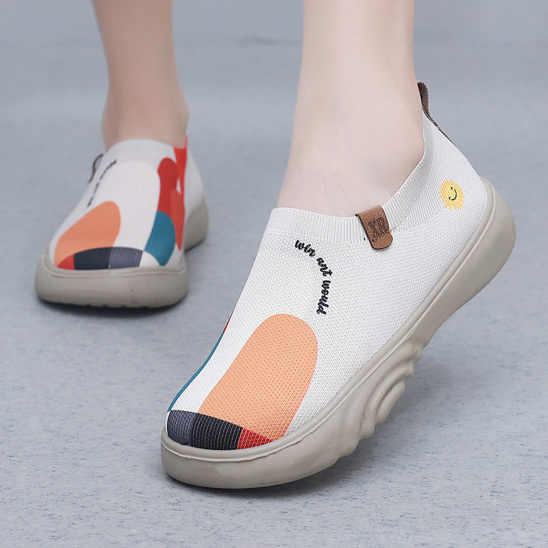 Women's Trendy Painted Casual Shoes - Adult Platform Soft Bottom Shoes