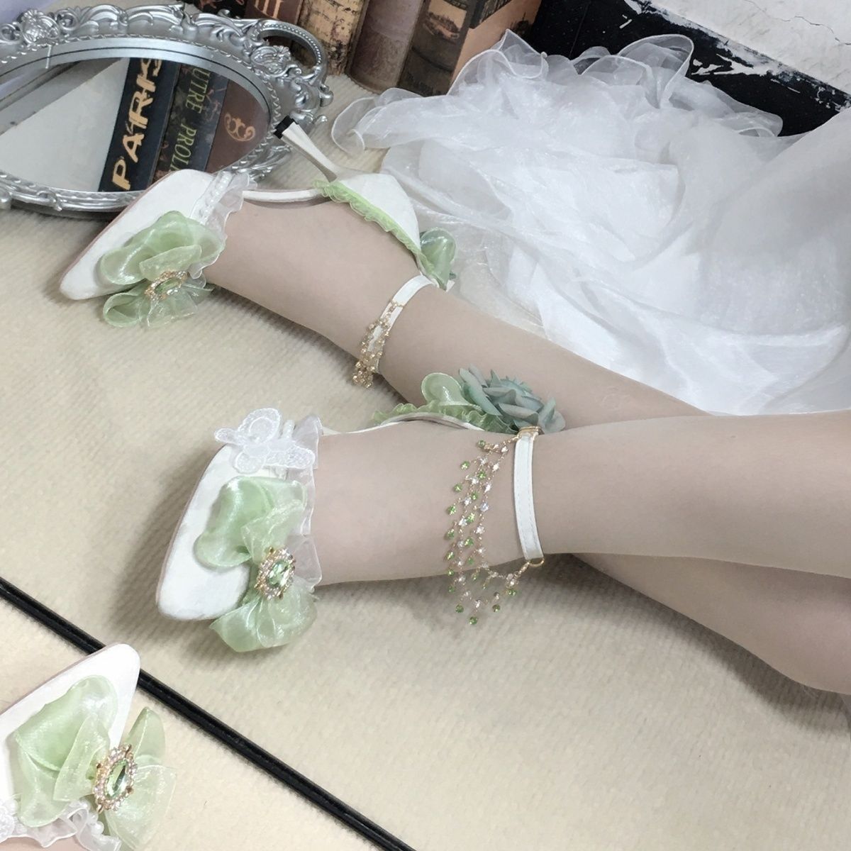 Flower Wedding High Heels Bow Handmade