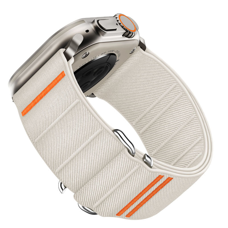 Elastic Nylon Apple Watch Band - Stainless Steel Buckle
