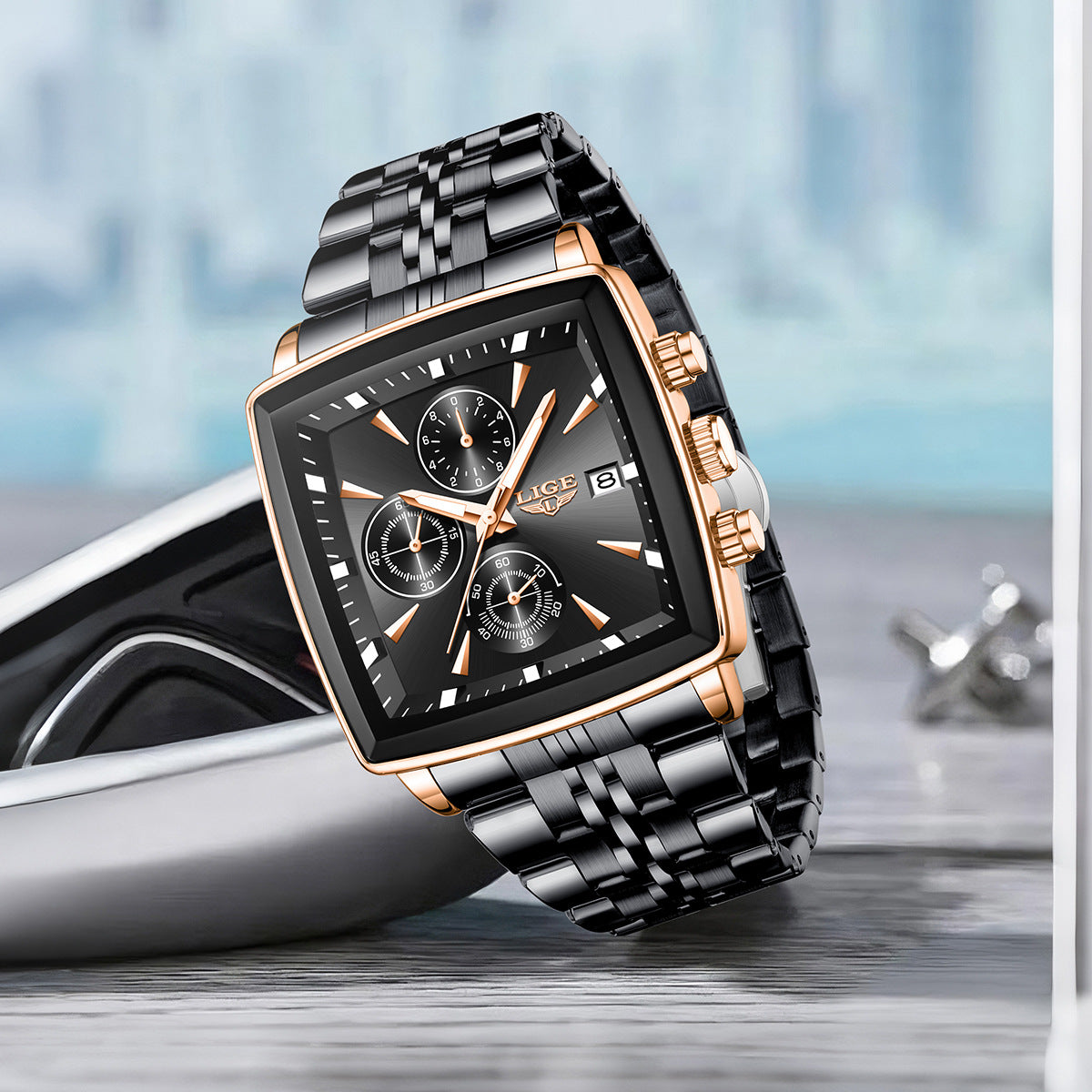 Business Large Dial Square Watch - Men's Personality