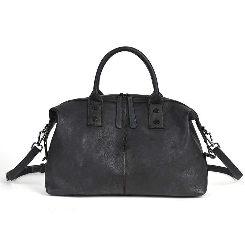Women's All-match European And American Retro Large-capacity Handbag - Genuine Leather