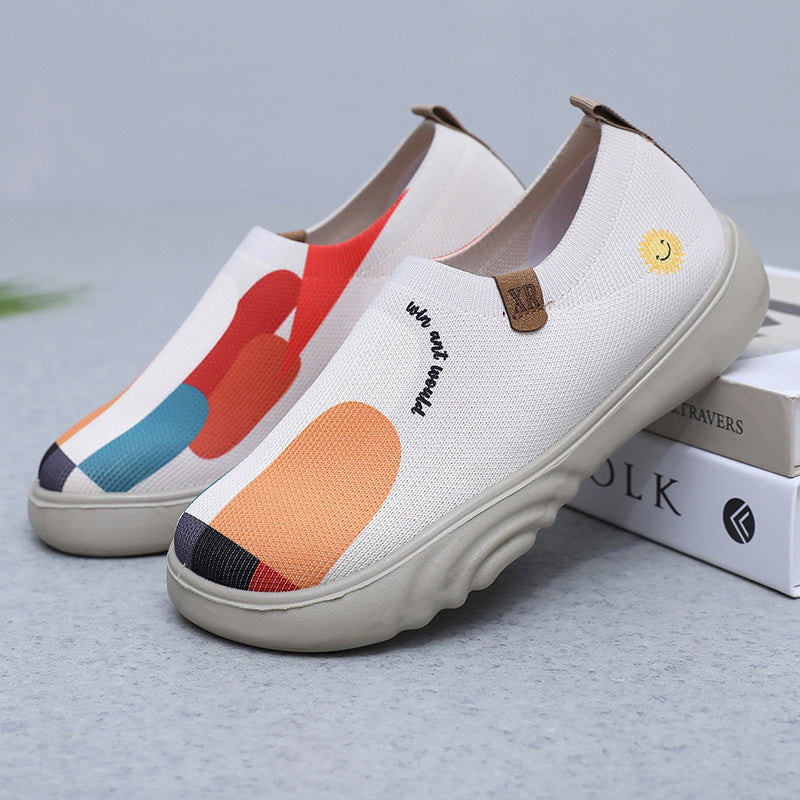 Women's Trendy Painted Casual Shoes - Adult Platform Soft Bottom Shoes