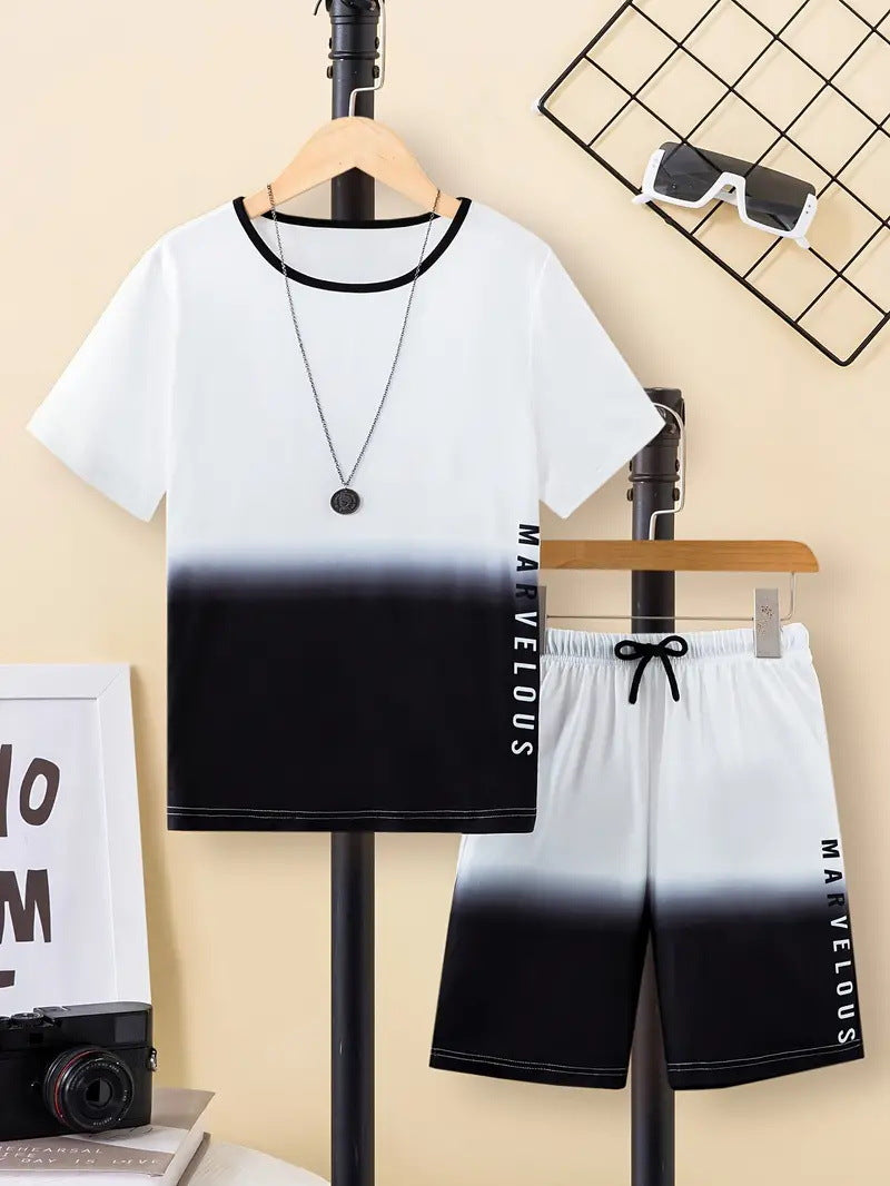 Boys' Casual T-shirt & Shorts Set - Children's Two-Piece Summer Outfit