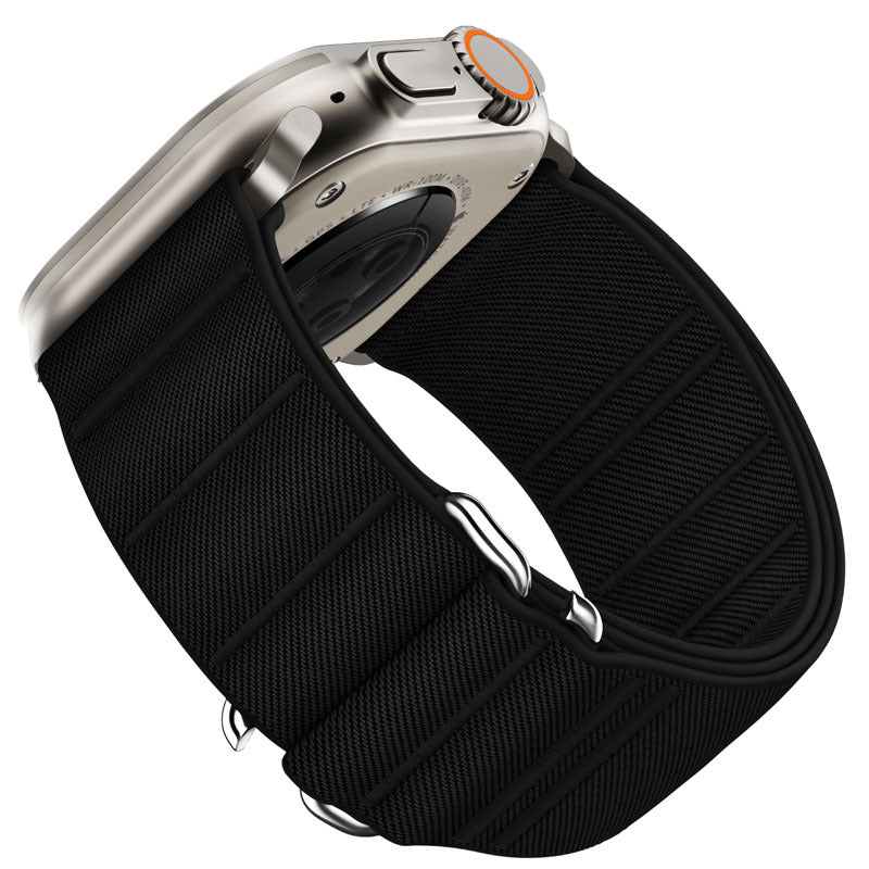 Elastic Nylon Apple Watch Band - Stainless Steel Buckle