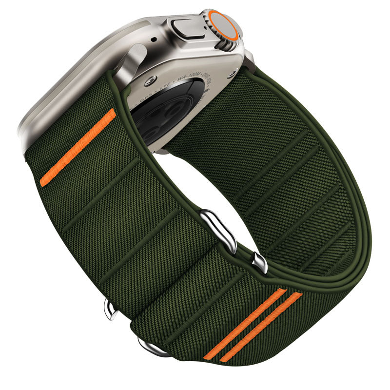 Elastic Nylon Apple Watch Band - Stainless Steel Buckle