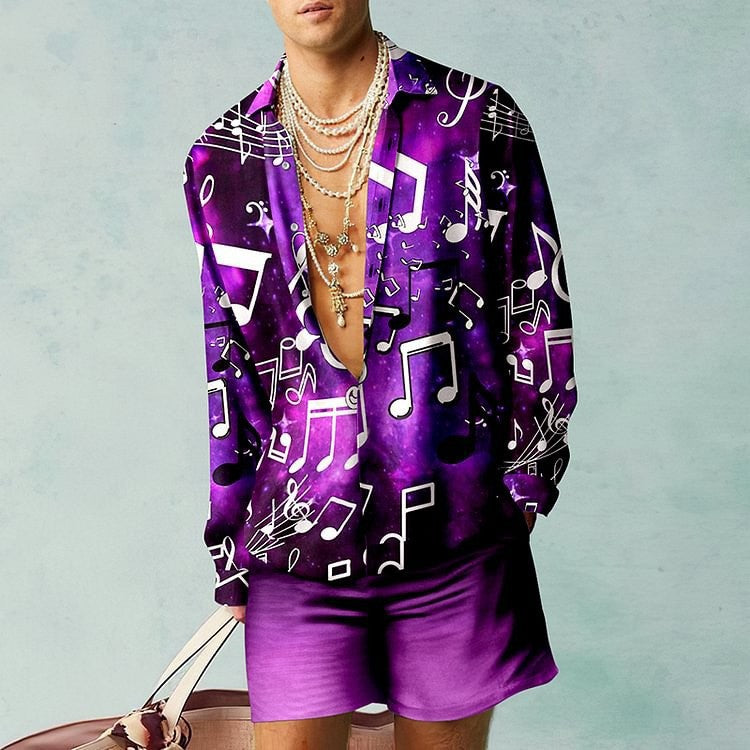 Men's 3D Digital Printing Casual Suit - Short Sleeve Shirt & Shorts Set