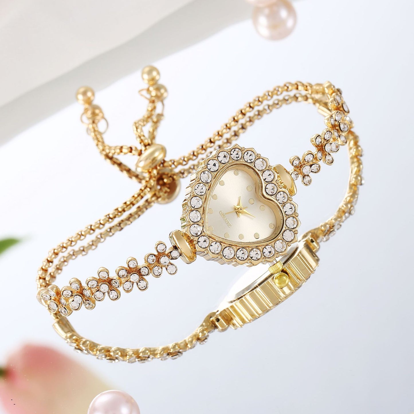 Flower Chain Diamond Women's Watch - Elegant All-Match