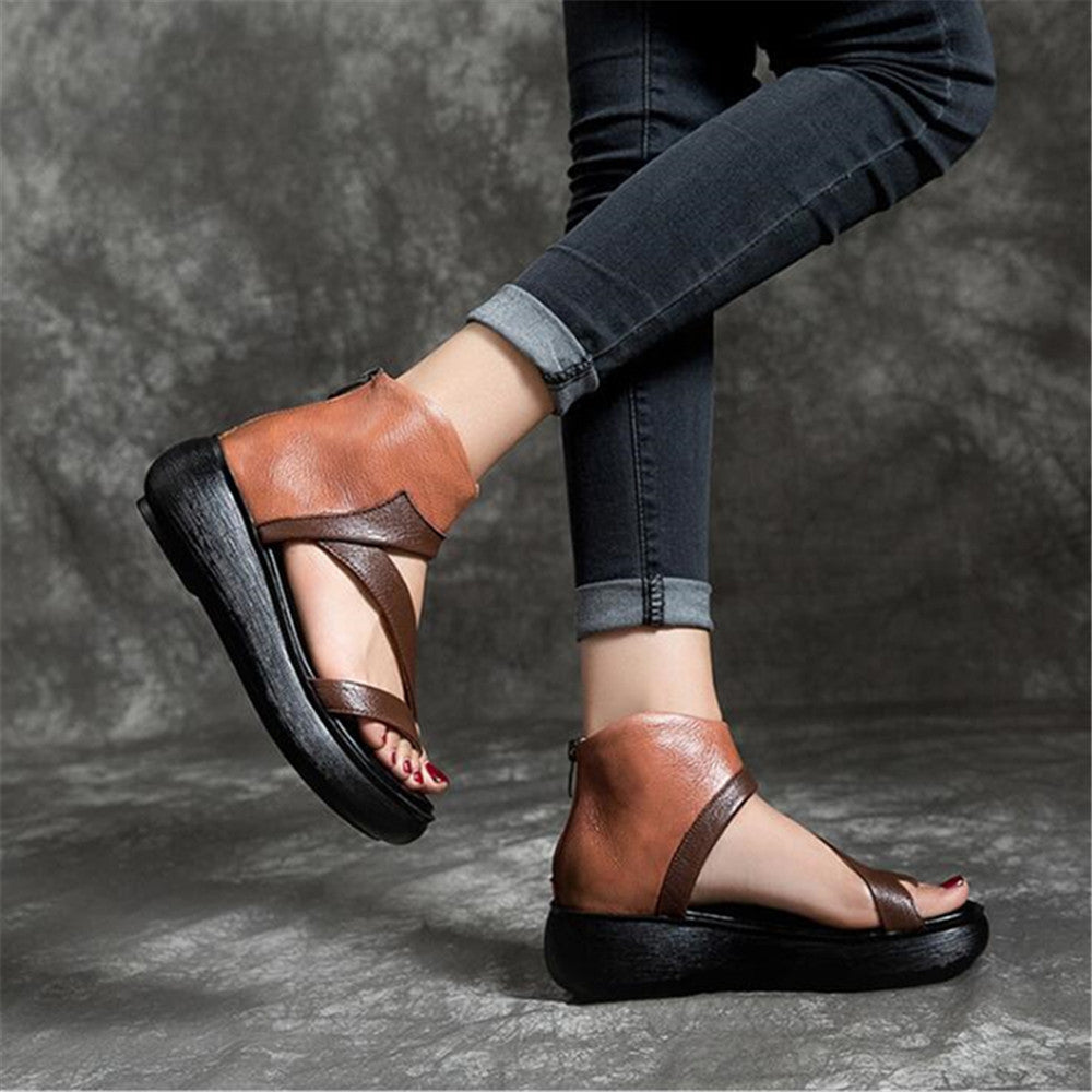 European And American Thick-soled Large Size Flat Color Block Flip-flop Sandals