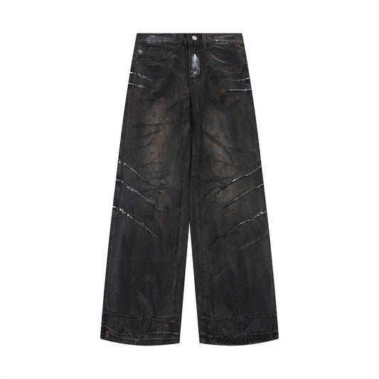 Fashion Personality Wide Leg Mopping Jeans For Men