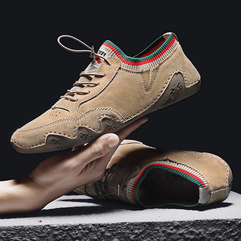 Autumn New Cold Sticky Shoes For Men - Slip-On Bean Shoes Genuine Leather
