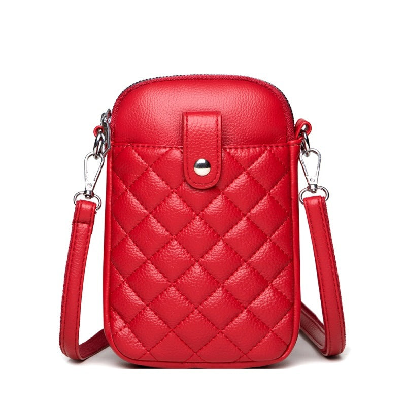 Vertical All Match Mobile Phone Rhombus One Shoulder Messenger Bag
