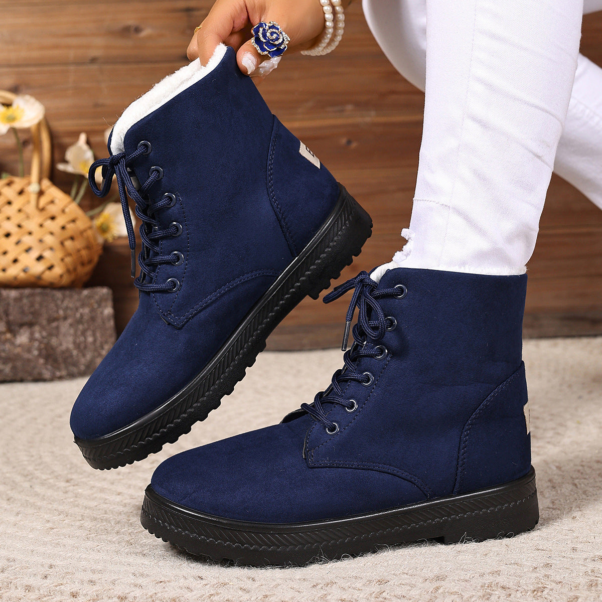 Women's Waterproof Snow Boots - High-Top Cotton-Padded Winter Boots