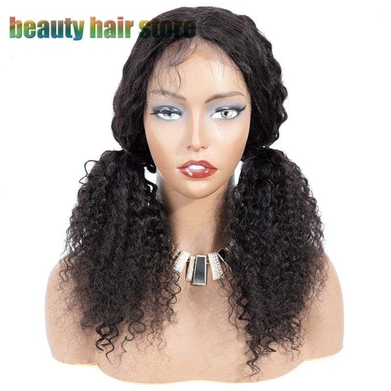 Women's Brazilian Kinky Curly Lace Front Human Hair Wig - Natural Color Multiple Lengths