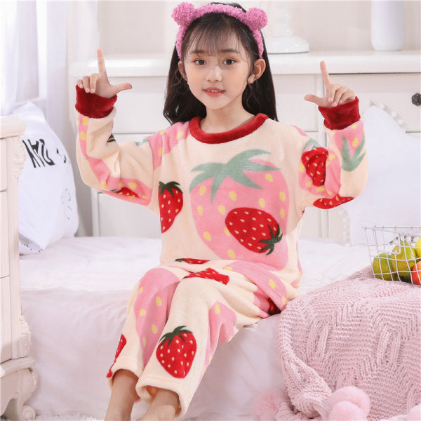 Children's Pajamas Women's Winter Plus Velvet Thick