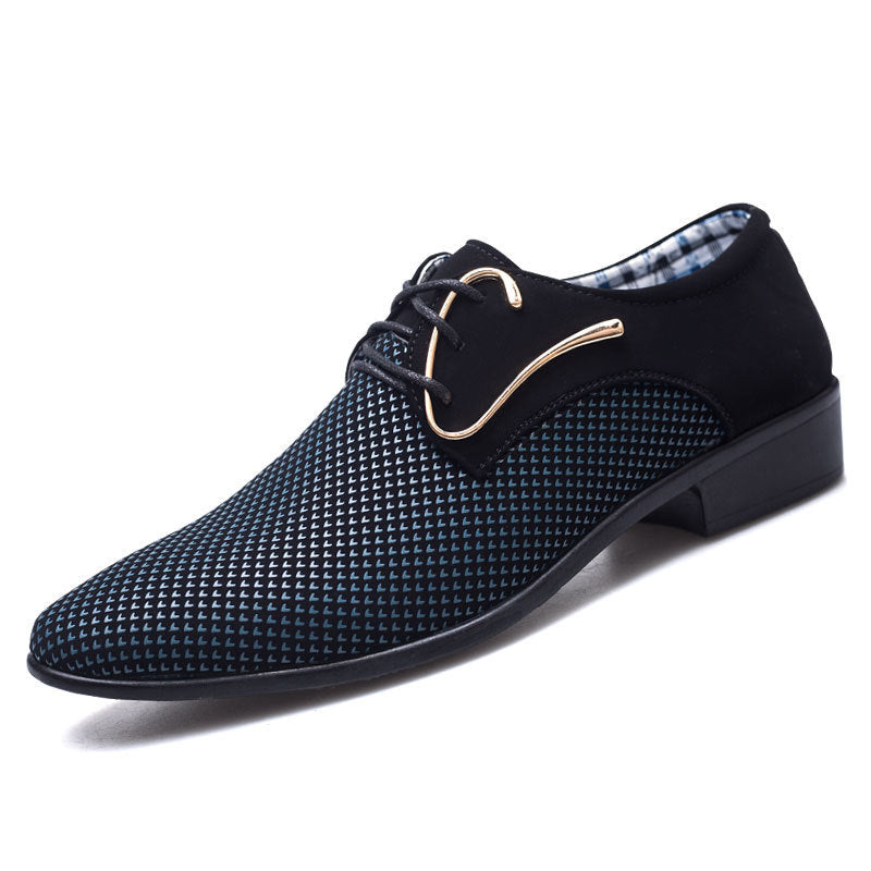 E-commerce New Men's Leather Shoes - Tooling Style Cross Strap Work Shoes