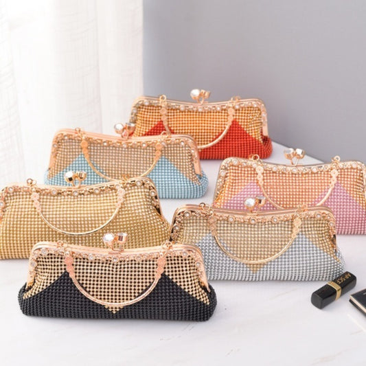 Women's European American Fashion Crossbody Handbag - Gold Color