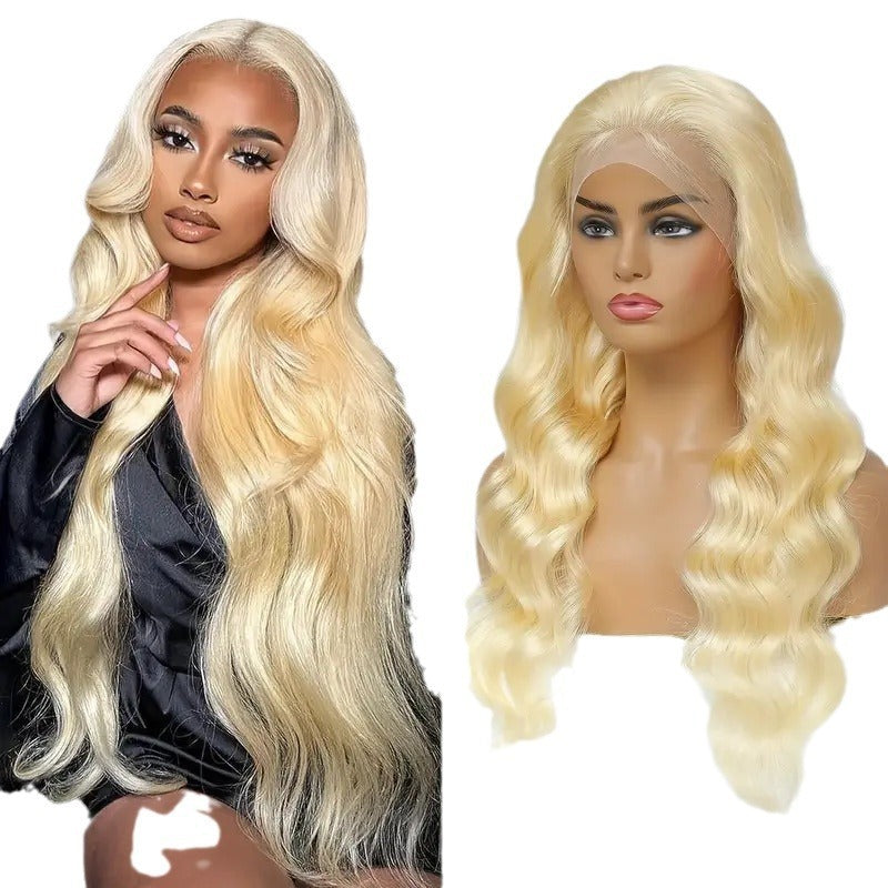 Adult Women's Lace Front Synthetic Wig - European Style Light Gold
