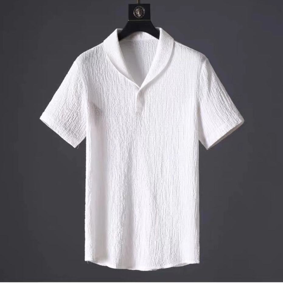 Men's Summer Leisure Suit - Short Sleeve Top & Drawstring Trousers Set