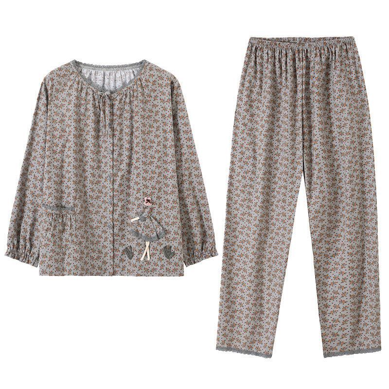 Women's Loose All Cotton Pajama Suit - Comfortable Fashion Sleepwear