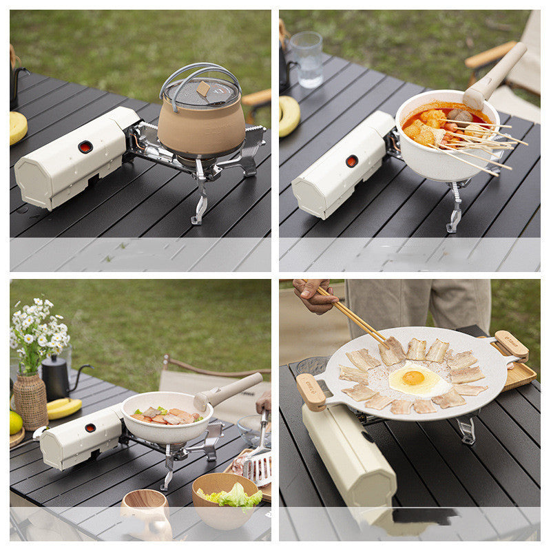 Camping Gas Stove Portable Folding Cassette Stove Outdoor Hiking BBQ Travel Cooking Grill Cooker Gas Burner - 2.6KW