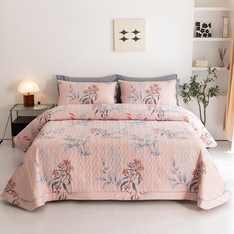 Cotton Bed Comforter Quilted Bed Cover Three-piece Cotton