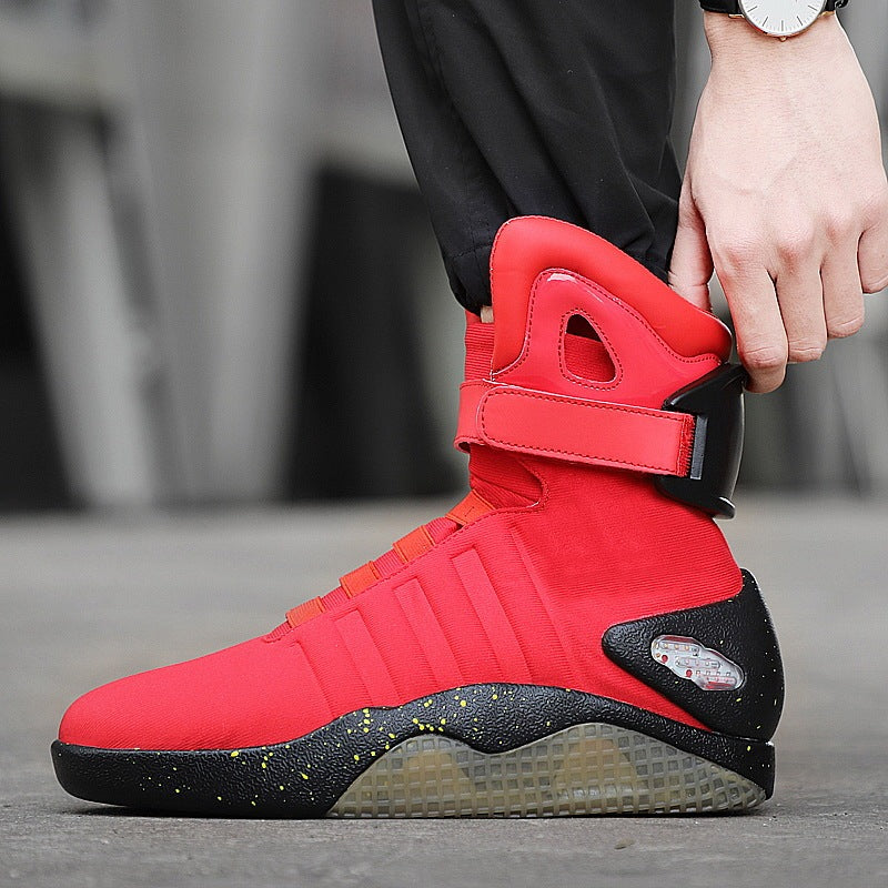 Basketball Shoes Men's  Breathable Four Seasons Luminous Shoes Rechargeable Fashion Trend Light Shoes