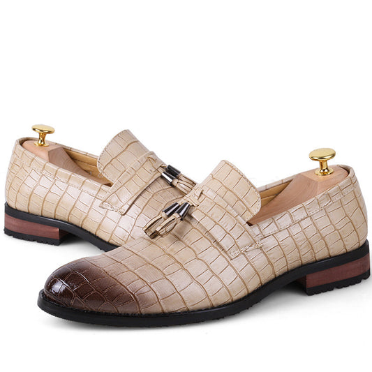 Korean Style Men's Hair Stylist Pointed Leather Shoes Tassel - Professional Fashion